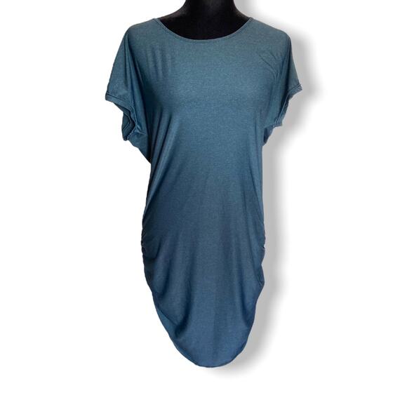 Joules Athletics Womens Dress Size M Forest Green Space Dye Ruched Dolman Sleeve - Picture 1 of 4